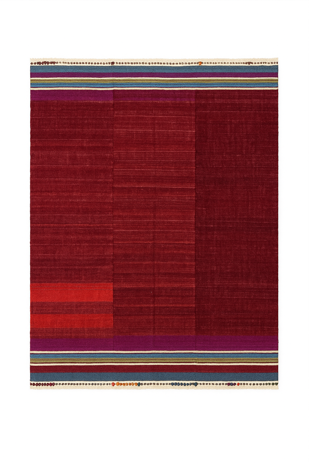 Turkish Red Kilim Rug – 143 × 216 cm | Handmade Wool Flatweave