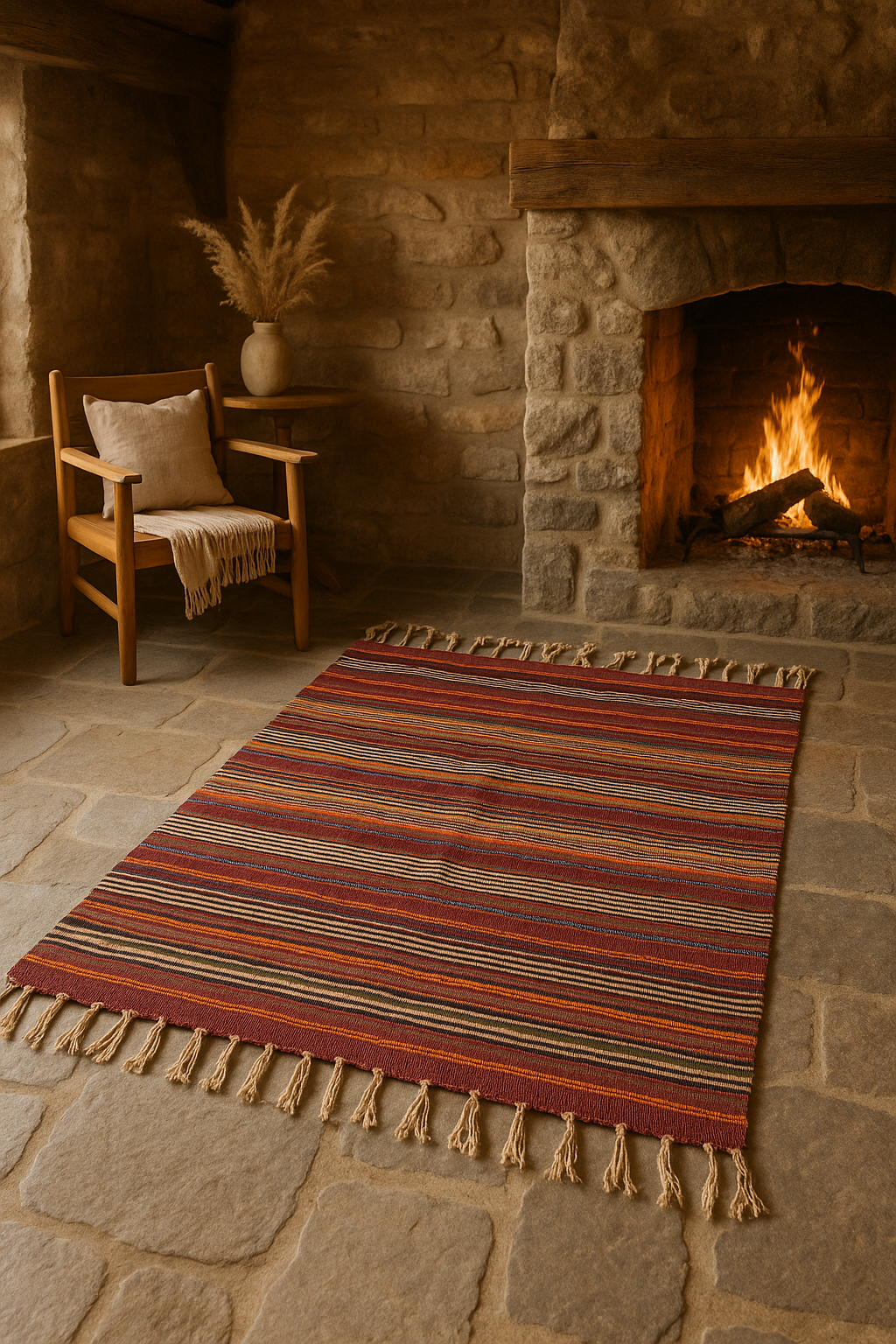Turkish Vintage Kilim Rug – 127 × 180 cm | Handmade Wool Flatweave