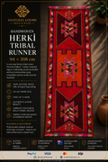 94 × 308 cm | Handmade Vintage Herki Wool Runner