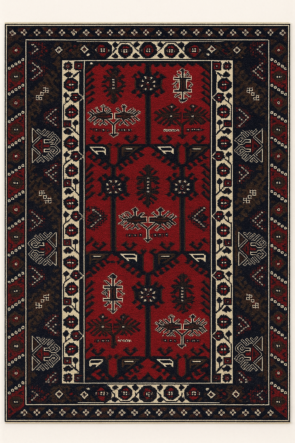 Türk Dokuma Altın Kilimi – 130×260 cm | El Dokuma Yün Kilim
