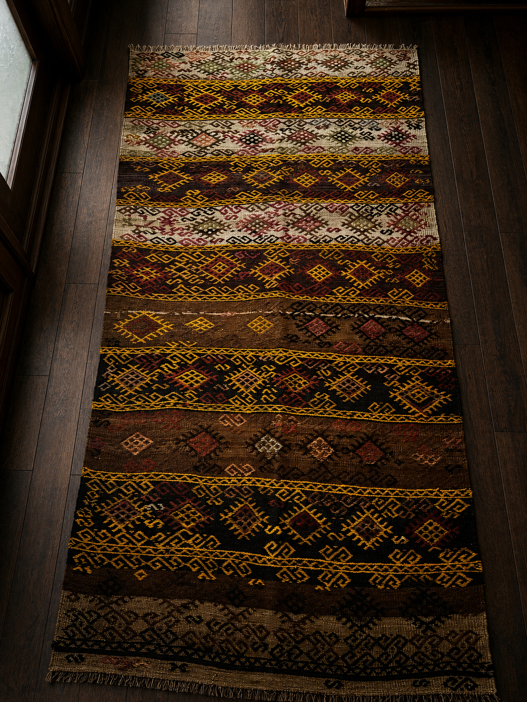 250 × 116 cm | Handmade Kars Cicim Wool Runner