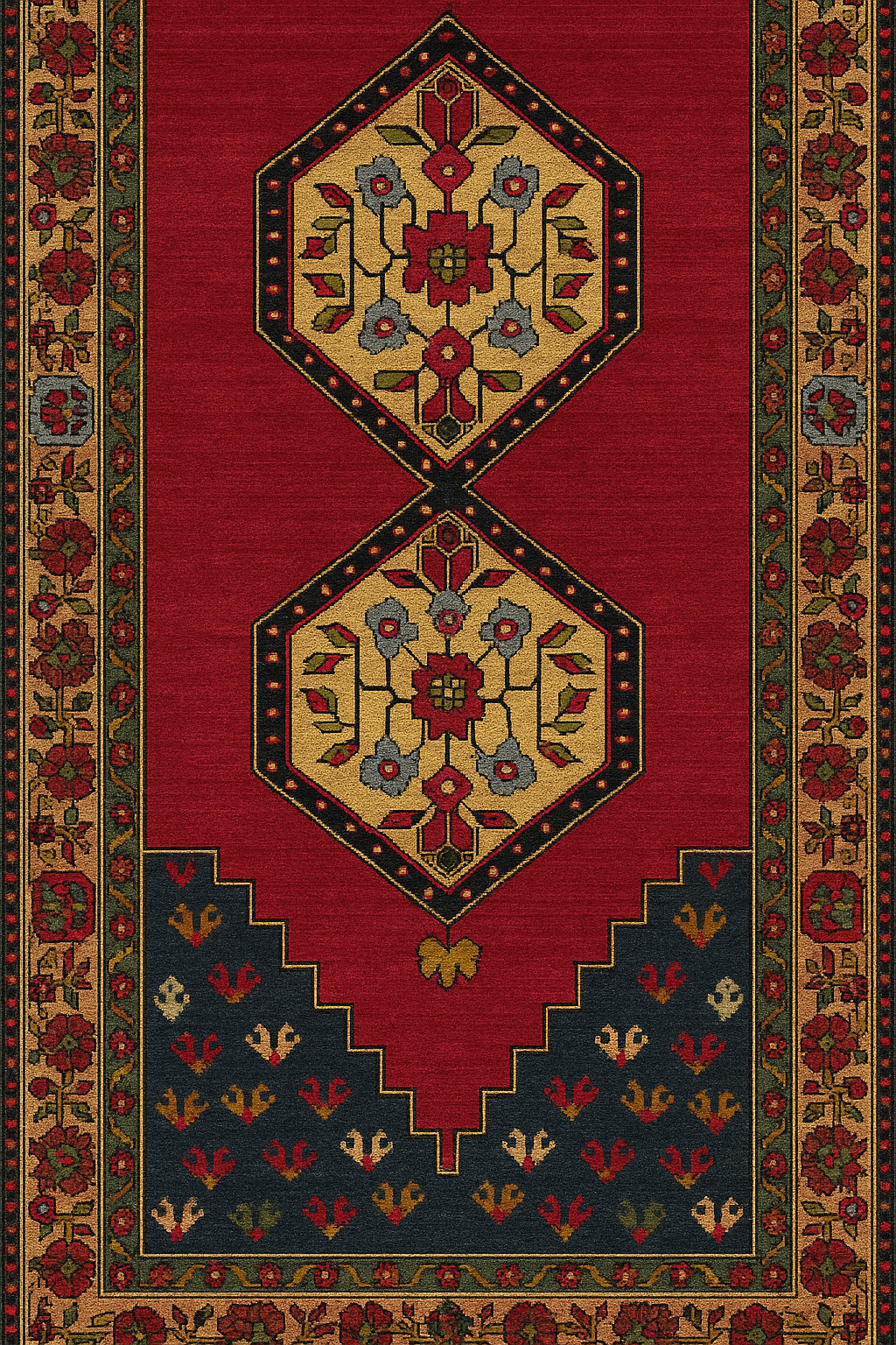 Anatolian Konya Rug – 120×240 cm | Handwoven Wool Tribal Carpet