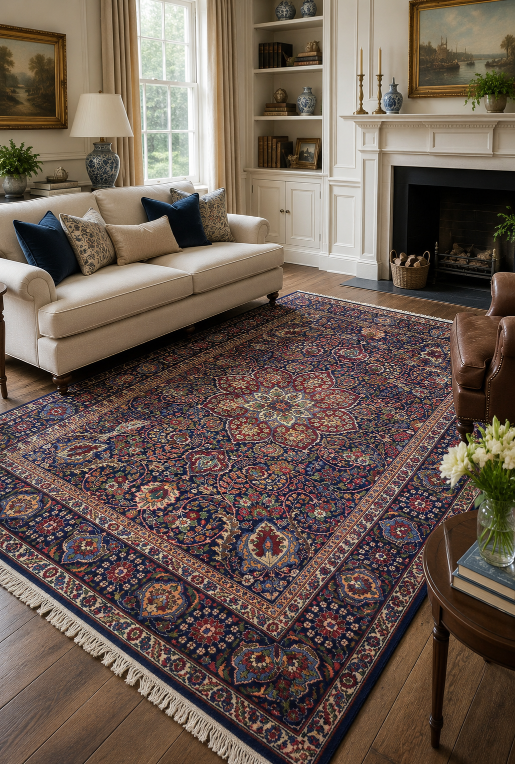 Persian Style Goy Tabriz Rug 222 × 330 cm | Handmade Wool Rug