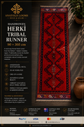 90 × 305 cm | Handmade Vintage Herki Wool Runner