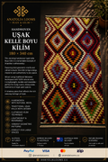 180 × 340 cm | Handmade Uşak Kelle Boyu Wool Kilim