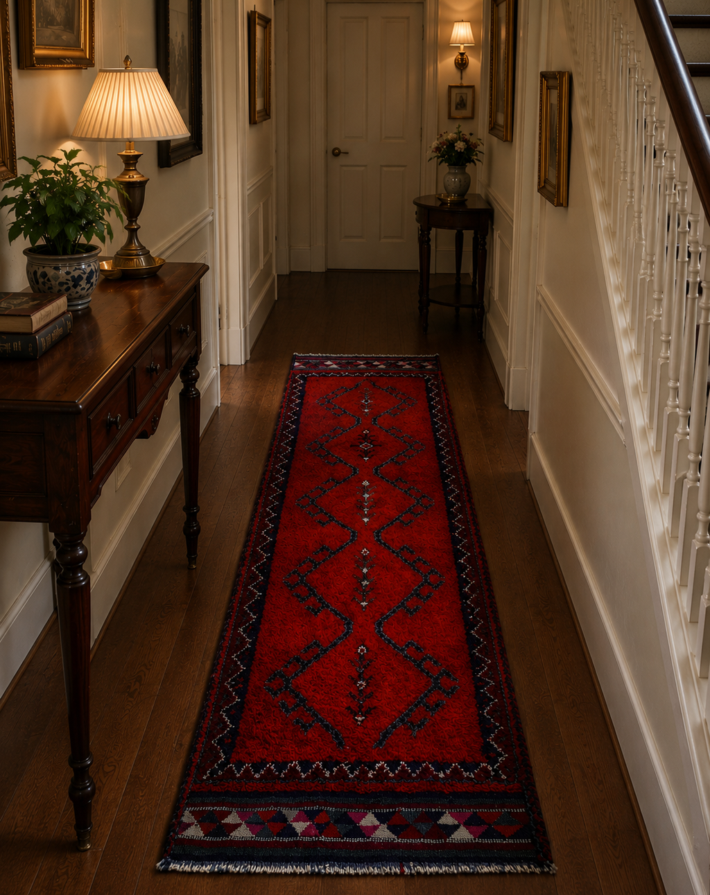 96 × 305 cm | Handmade Vintage Herki Wool Runner