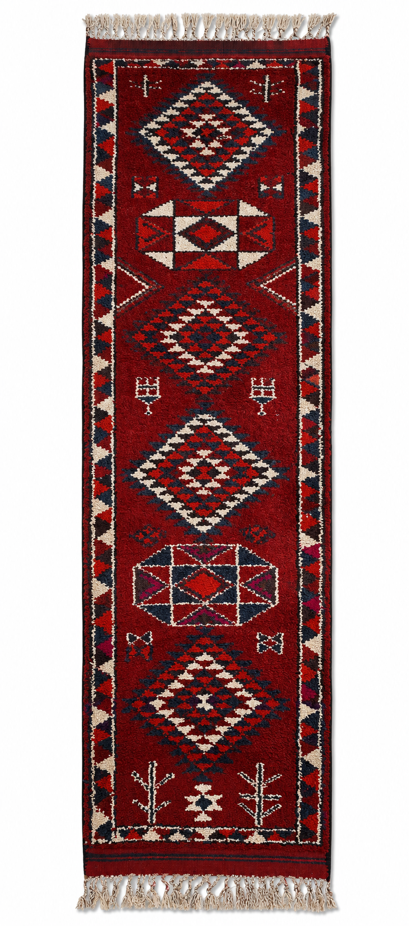 92 × 370 cm | Handmade Vintage Herki Wool Runner