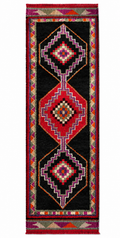 87 × 300 cm | Handmade Vintage Herki Wool Runner