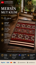 85 × 100 cm | Handmade Mersin Mut Wool Kilim