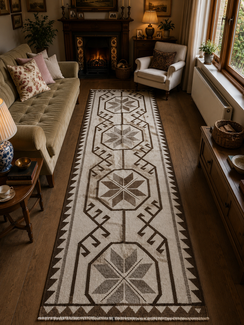 100 × 335 cm | Handmade Anatolian Herki Kilim Runner