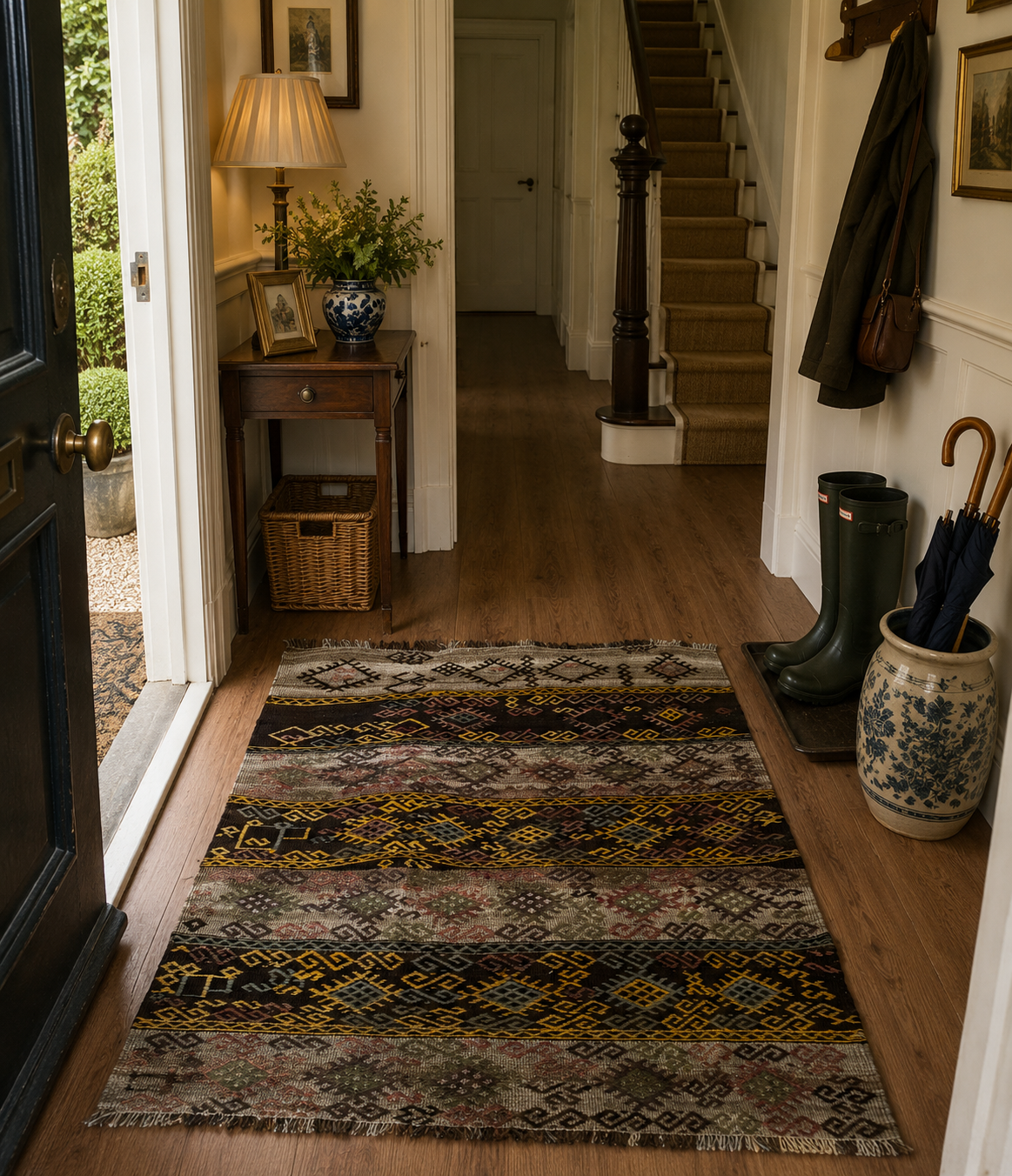 144 × 123 cm | Handmade Kars Cicim Wool Kilim