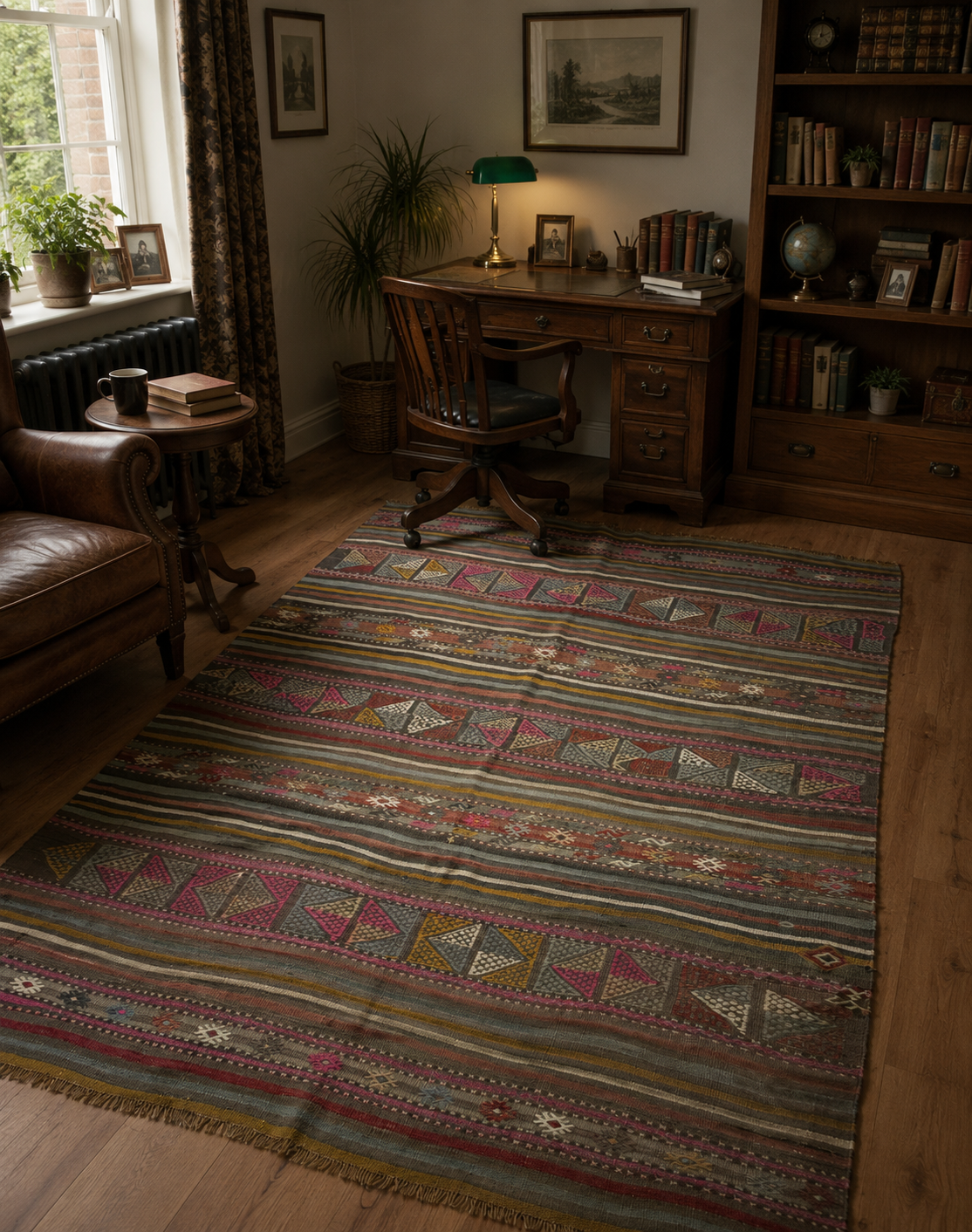 148 × 210 cm | 70-Year-Old Vintage Handmade Turkish Konya Kilim