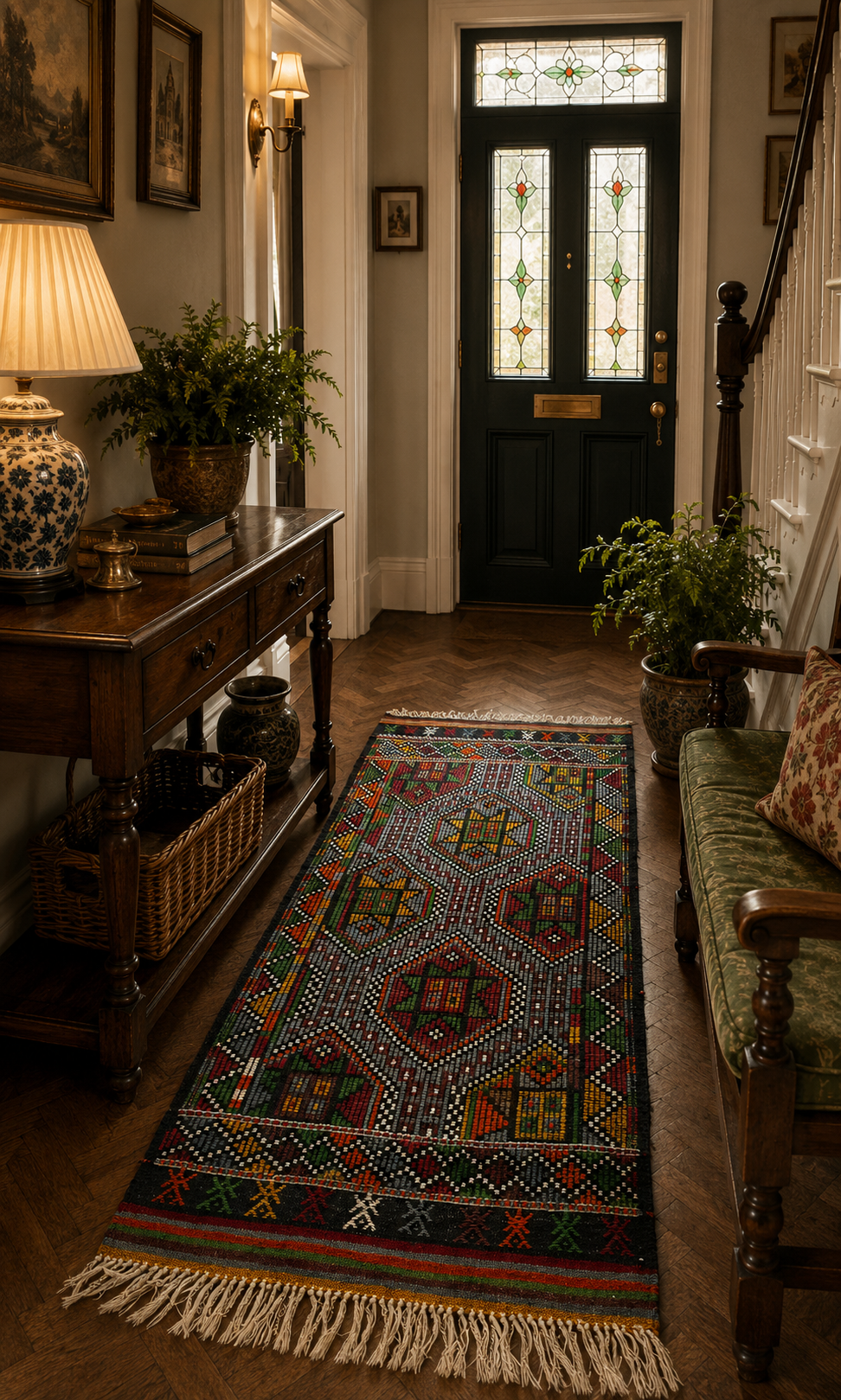 91 × 160 cm Vintage Niğde Kilim – Handmade Turkish Wool Carpet