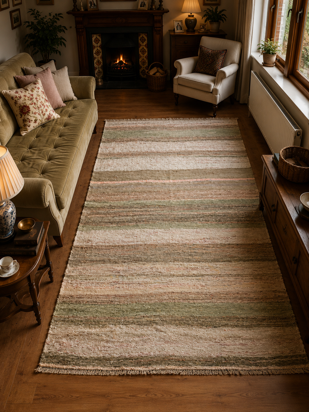 170 × 250 cm | Handmade Recycled Cotton Kilim
