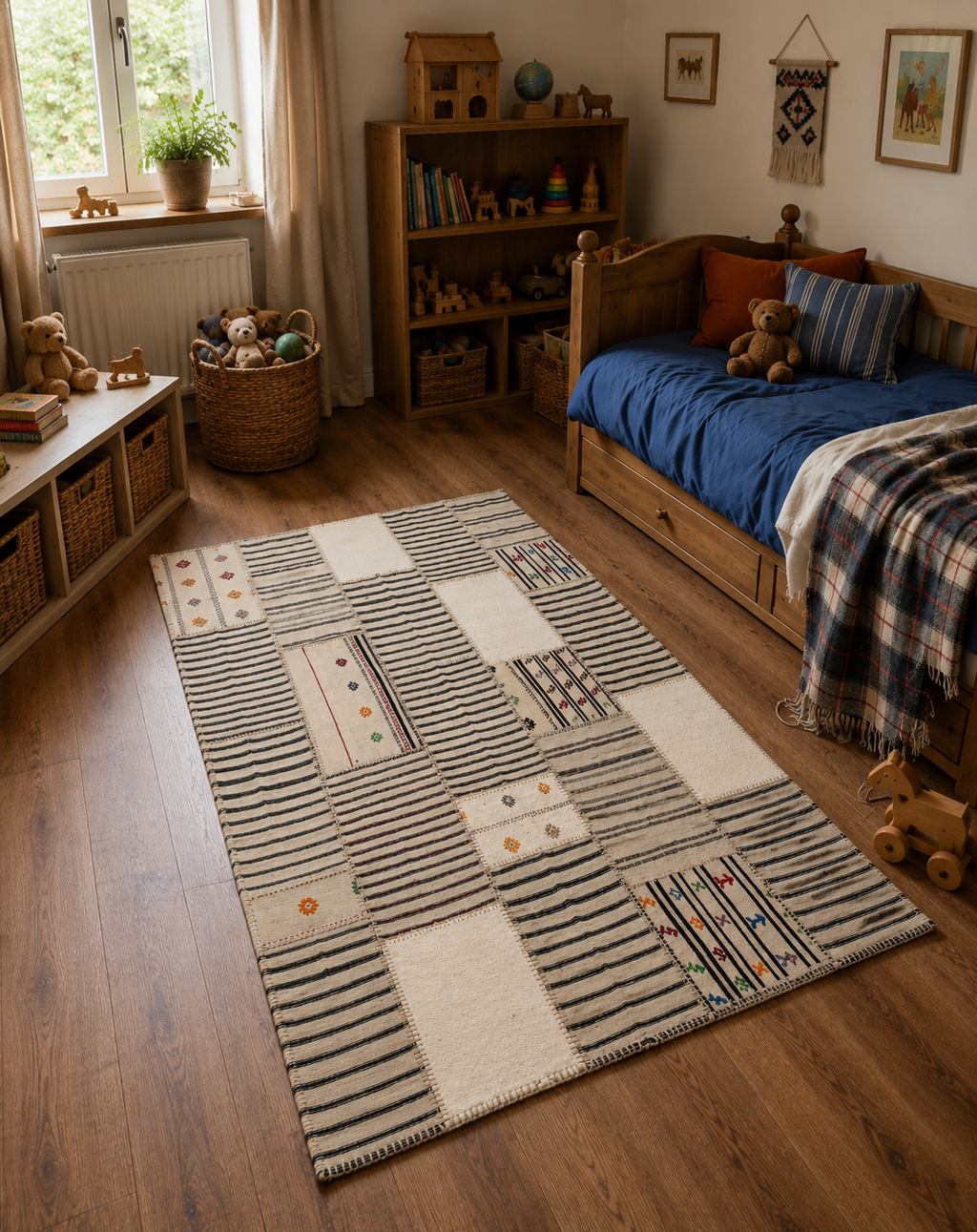 170 × 240 cm | Handmade Patchwork Wool Kilim