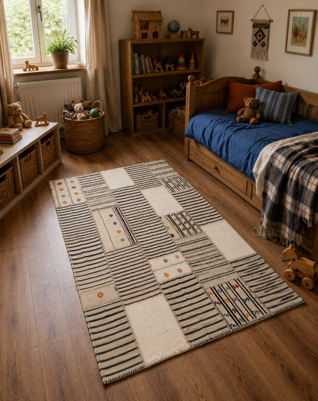 174 × 237 cm | Handmade Patchwork Wool Kilim