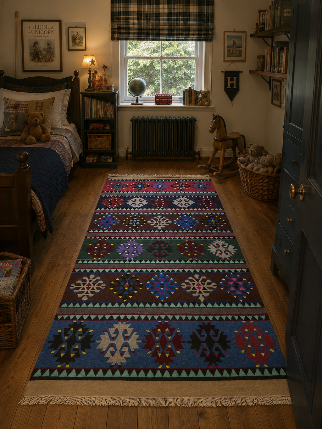 119 × 280 cm Vintage Sivas Kilim Runner – Handmade Turkish Wool Flatweave Carpet