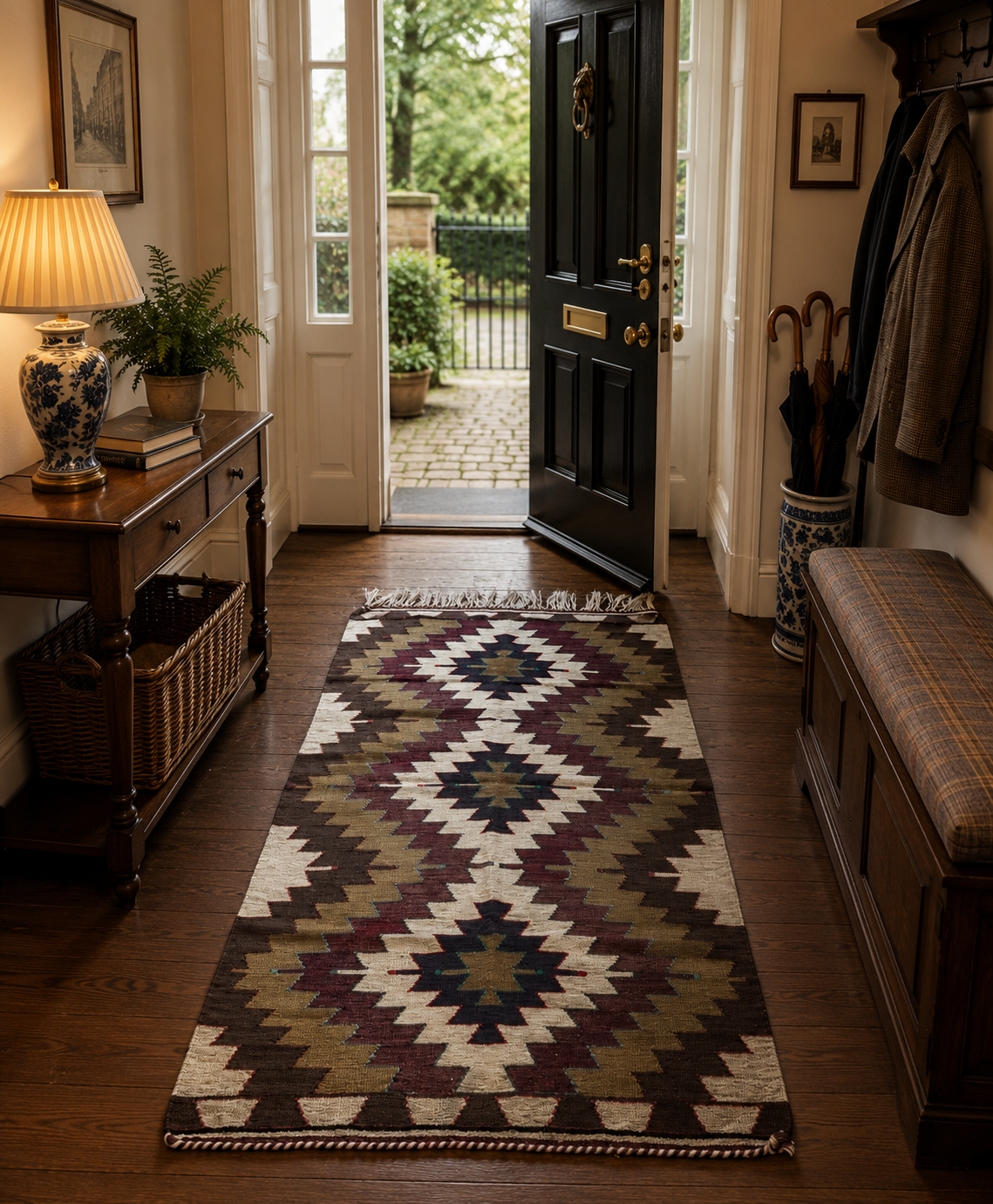 90 × 160 cm Vintage Antalya Kilim – Handmade Turkish Wool Carpet
