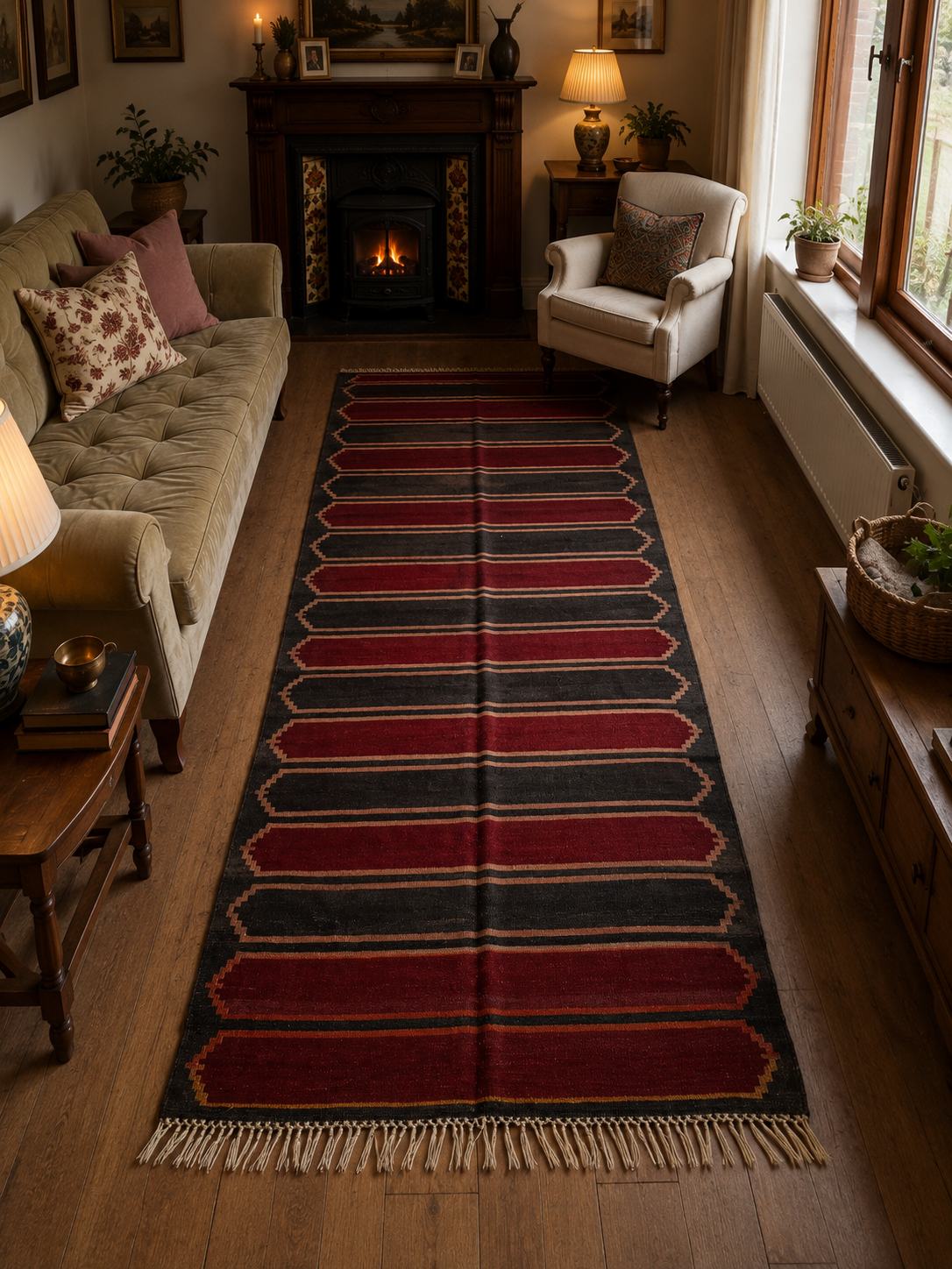 135 × 350 cm | Handmade Sivas Wool Runner Kilim
