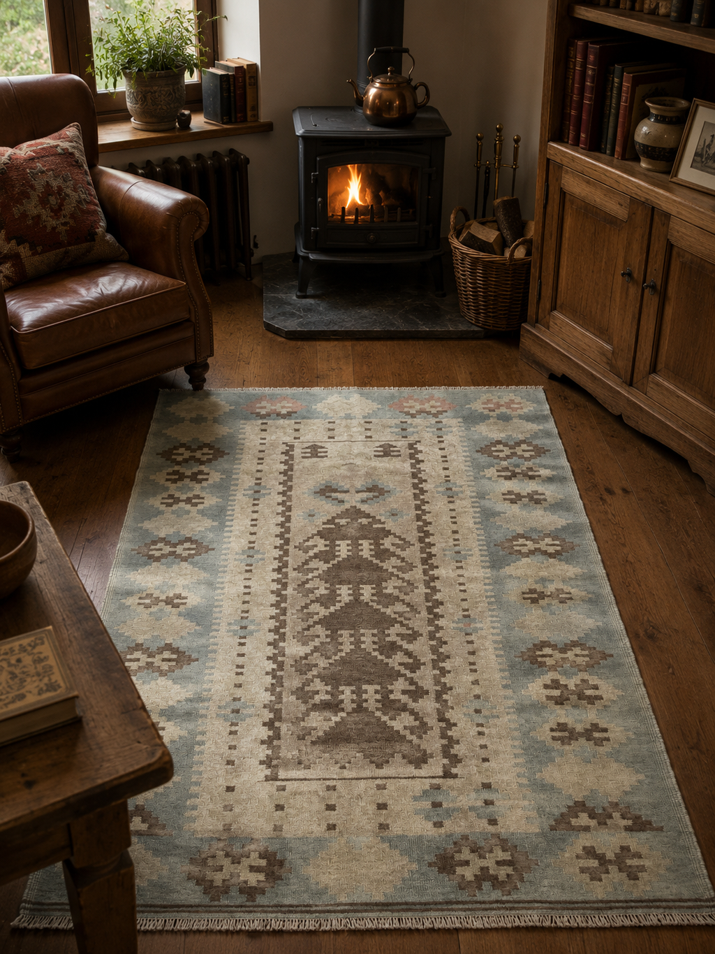 117 × 165 cm | Handmade Afghan Wool Kilim