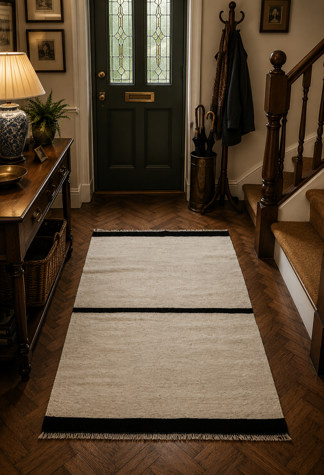103 × 151 cm Handmade Turkish Milas Kilim – Minimalist Wool Carpet – Vintage Anatolian Flatweave