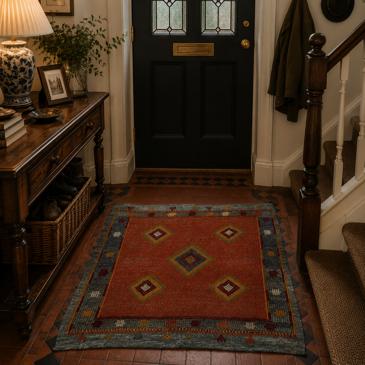 104 × 107 cm Vintage Niğde Cicim Kilim – Handmade Turkish Wool Carpet