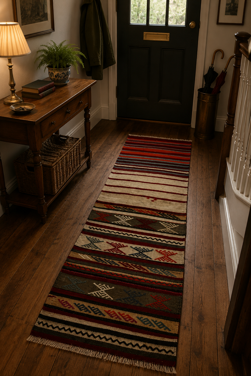 66 × 200 cm | Handmade Vintage Turkish Wool Kilim Runner
