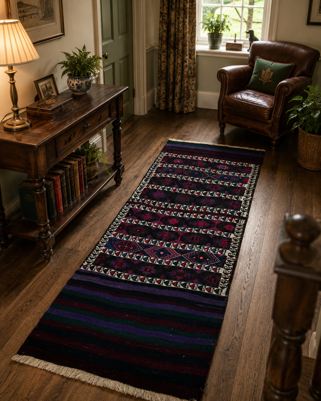 79 × 196 cm | Handmade Vintage Hakkari Wool Kilim
