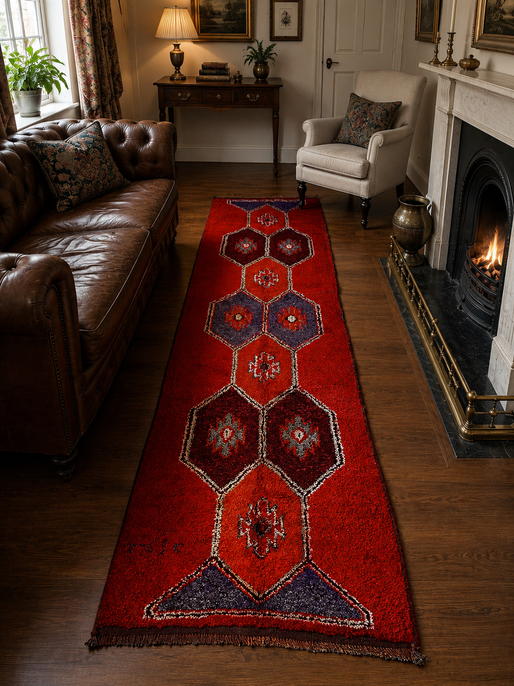 97 × 350 cm | Handmade Herki Tribal Wool Runner
