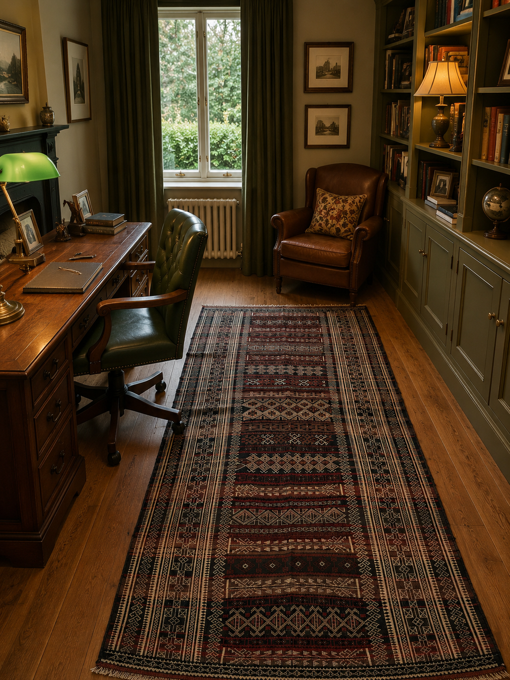 120 × 275 cm | Handmade Afghan Baloch Wool Runner Kilim