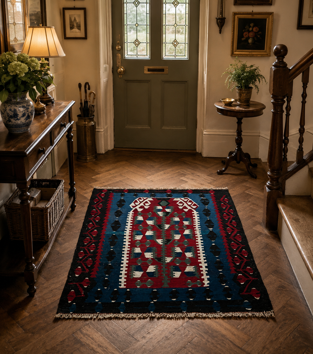 99 × 112 cm | Authentic Handmade Turkish Wool Kilim