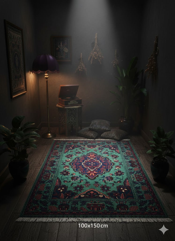 Afghan Sultani Medallion Rug – 100×150 cm | Handwoven Wool Tribal Carpet