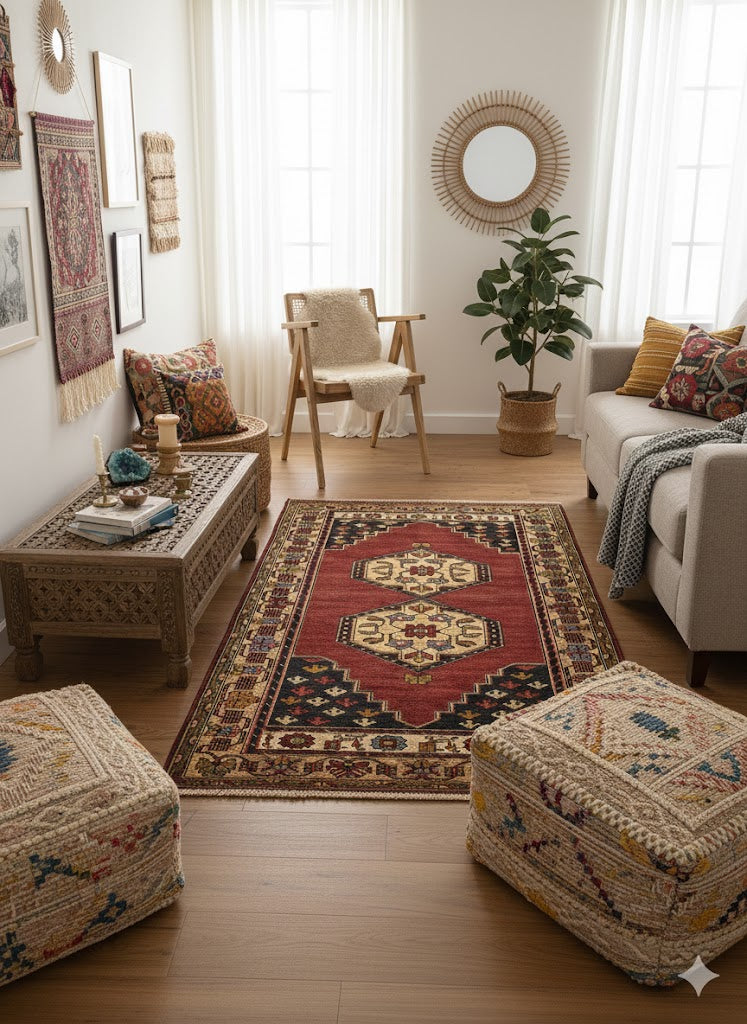 Anatolian Konya Rug – 120×240 cm | Handwoven Wool Tribal Carpet