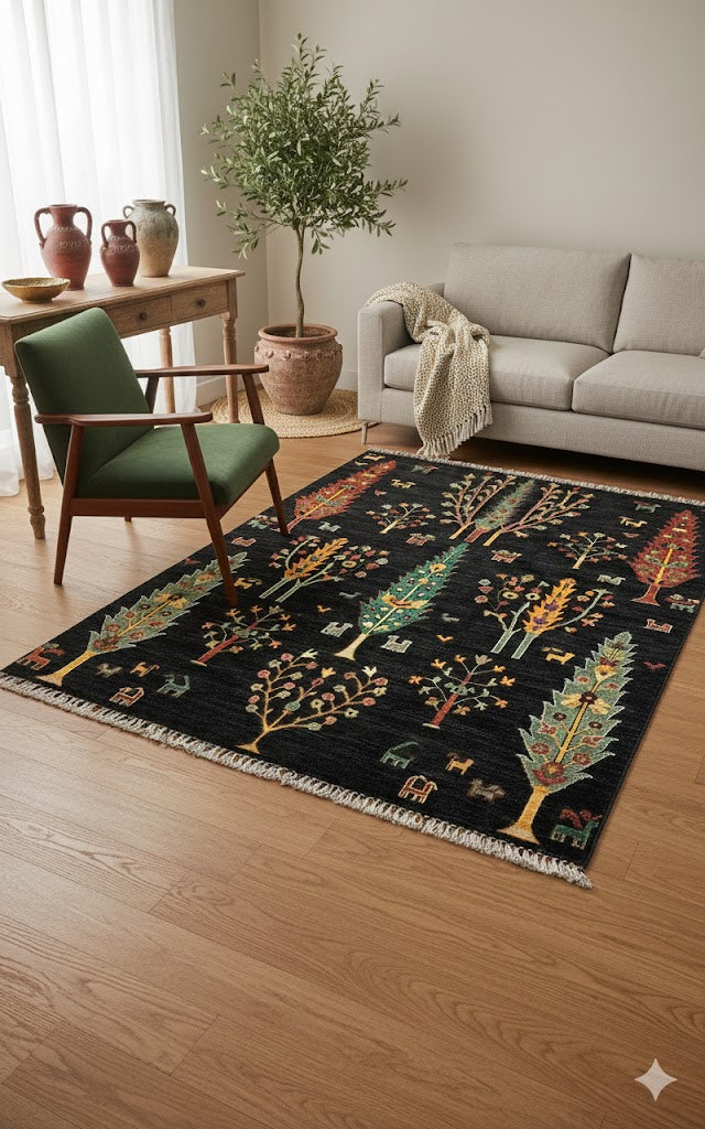 Afghan Sultani Tree of Life Rug – 170×240 cm | Handwoven Wool Tribal Carpet