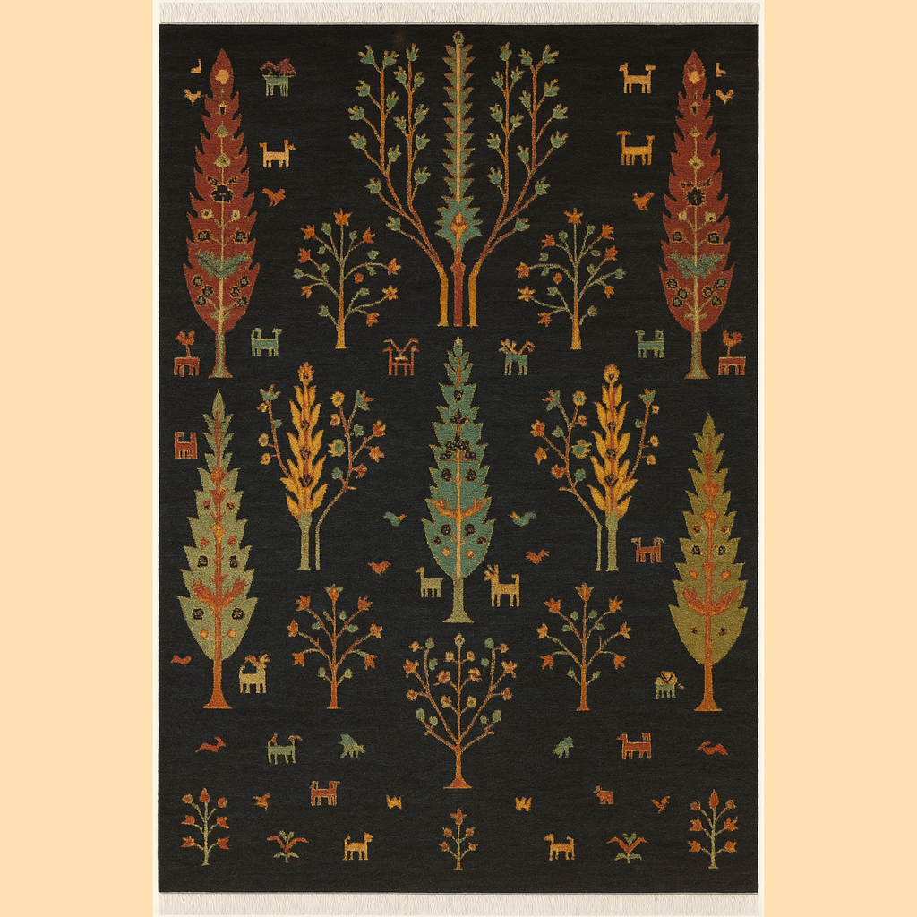 Afghan Sultani Tree of Life Rug – 170×240 cm | Handwoven Wool Tribal Carpet