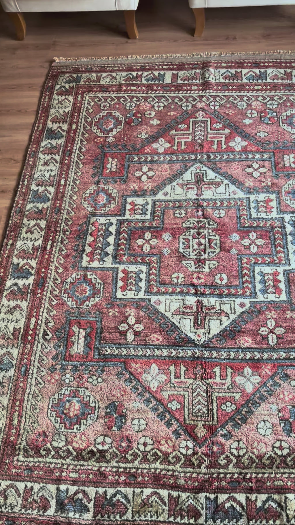 188 × 257 cm | 100+ Year Old Antique Ayvacık Rug | Handmade Turkish Wool Rug