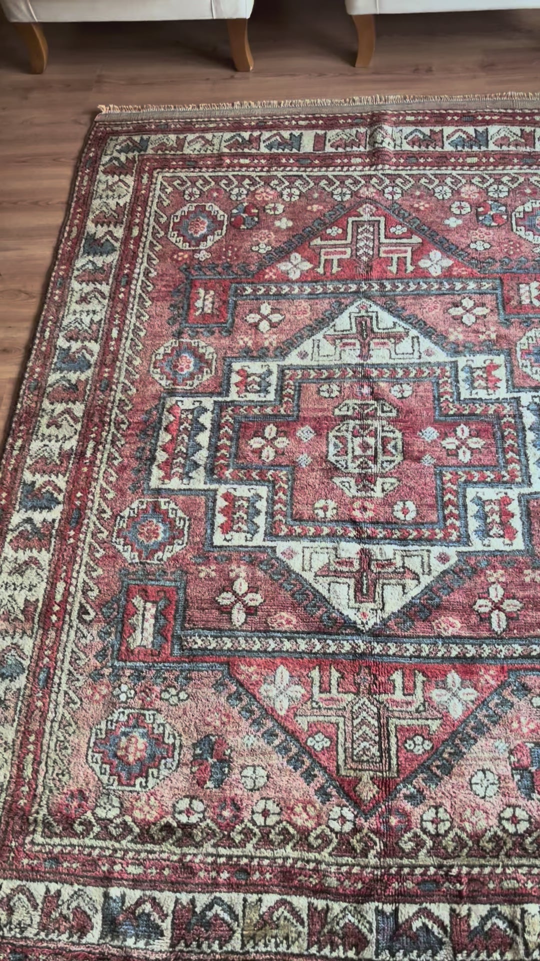 188 × 257 cm | 100+ Year Old Antique Ayvacık Rug | Handmade Turkish Wool Rug