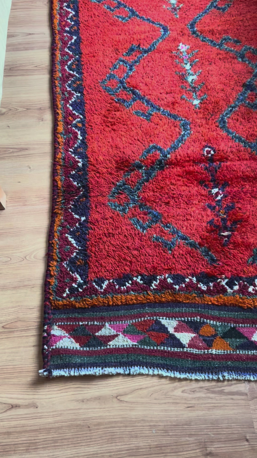 96 × 305 cm | Handmade Vintage Herki Wool Runner