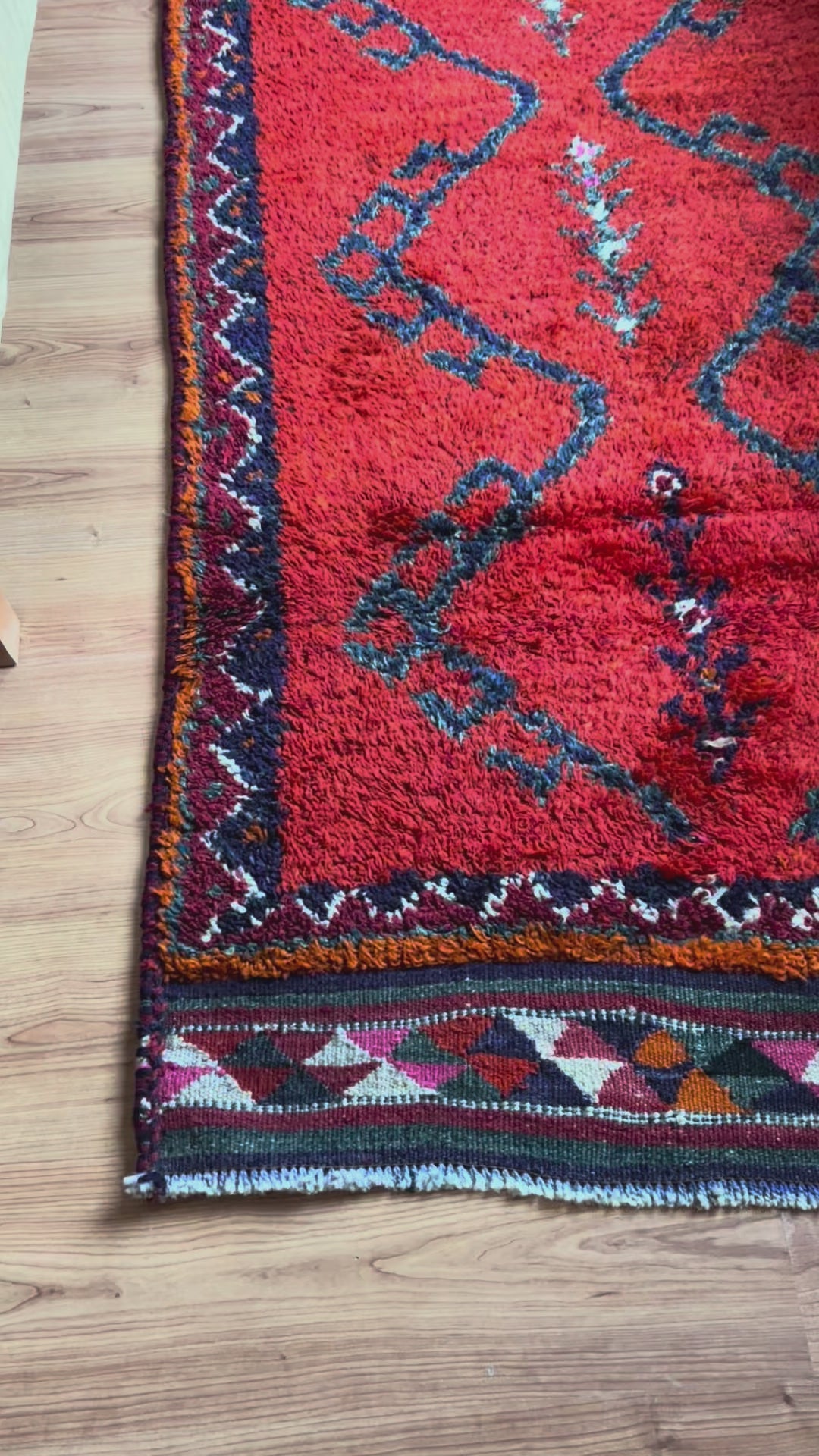 96 × 305 cm | Handmade Vintage Herki Wool Runner