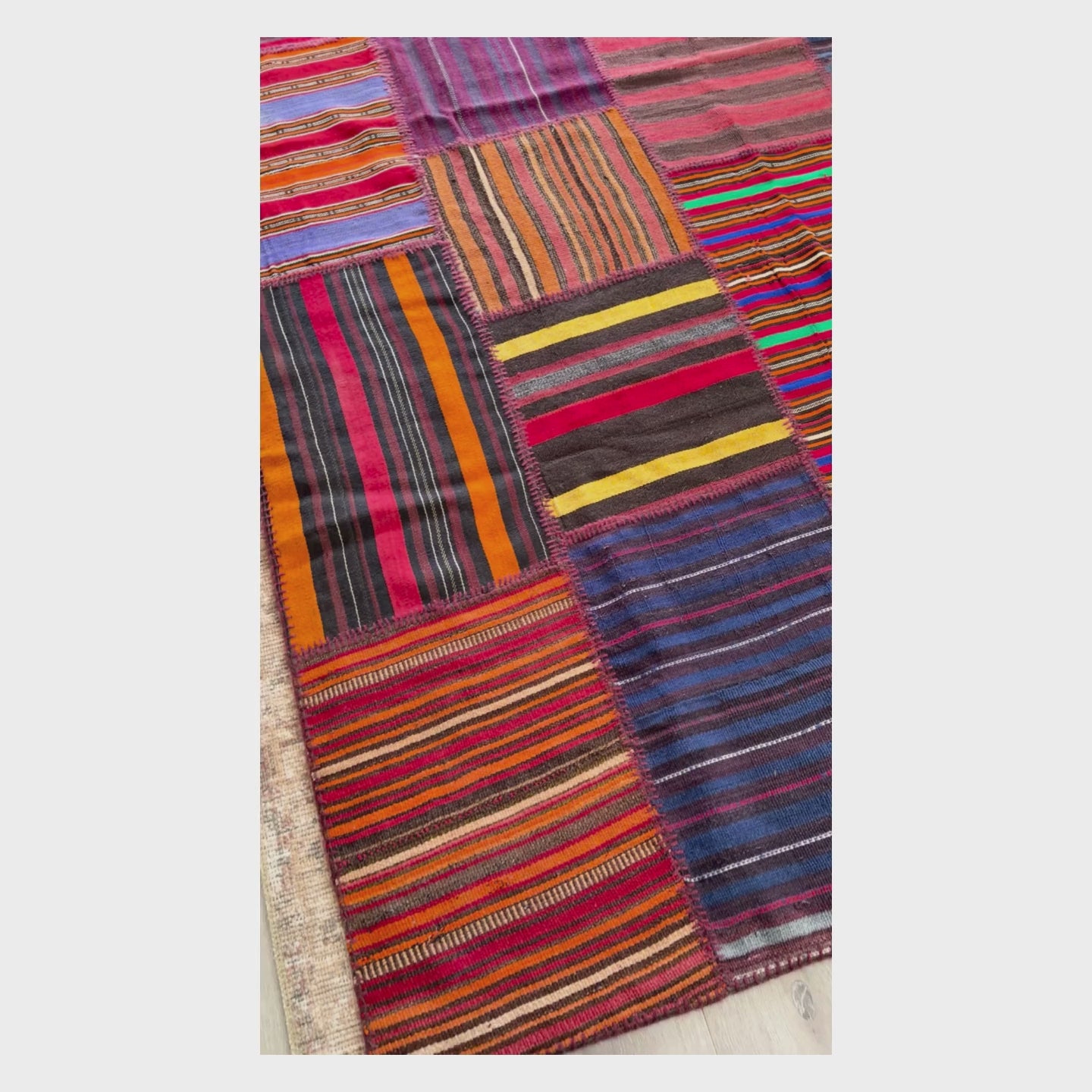 Patchwork Kilim Rug, Multicolour, 201 × 298 cm – video