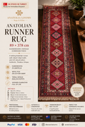 89 × 378 cm | Handmade Turkish Vintage Runner