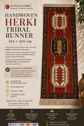 143 × 325 cm | Handmade Herki Tribal Runner